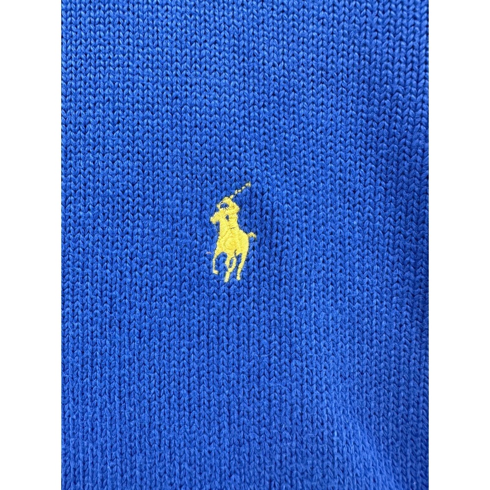 Polo Ralph Lauren Mens 2XLT Tall Royal Blue Cotton Quarter Zip Pullover Sweater - Picture 7 of 9